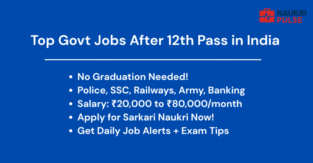 Top Govt Jobs After 12th Pass in India